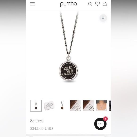 Pyrrha Squirrel Talisman 925 Sterling Silver - Picture 3 of 12